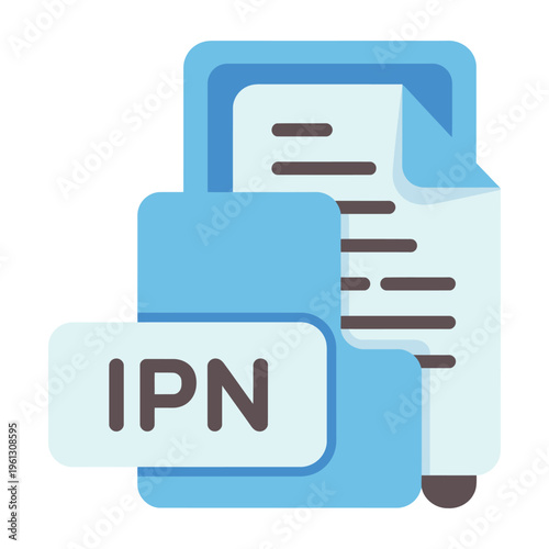 ipn format icon, minimalist document and payment symbol in clean line art design, representing instant payment notifications, financial transaction files, and digital record management for logo brandi