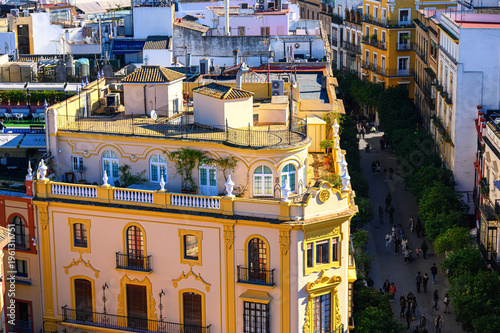 Cityscape from a vantage point, Seville, Spain