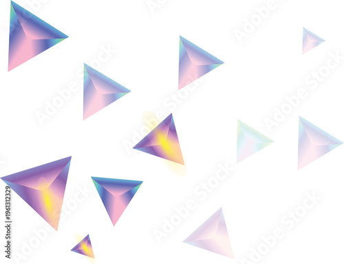Abstract geometric shapes with iridescent gradient colors