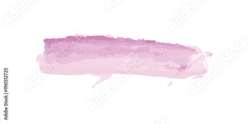 Abstract watercolor brush stroke in soft pink hue, artistic paint smear with transparent background, vibrant splash design element for creative projects.