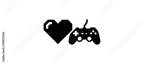 Abstract illustration of game controller symbols on black background