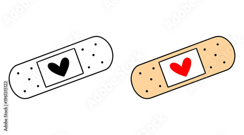 Minimal medical bandage cross icon set, Healthcare first aid symbol vector