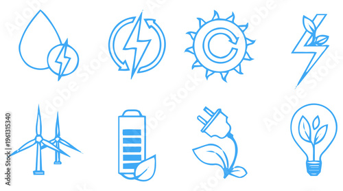 Ecology icon set. Ecofriendly icon, nature icons set on white background. Vector illustration