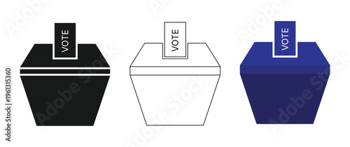 Flat Design Voting Box Icon – Democracy and Election Symbol
