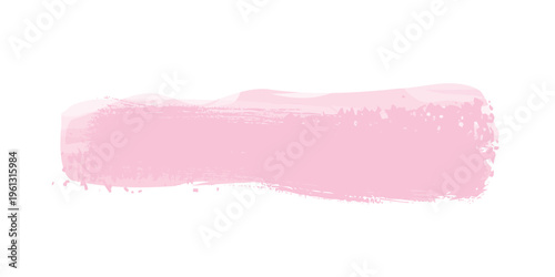 Vibrant pink watercolor brush stroke, abstract paint smear with clean edges, artistic splash element on transparent background for design.