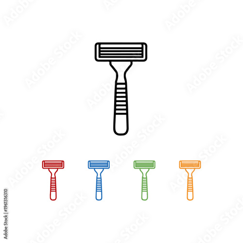 razor icons set in different colors
Vector set icon in different colors on a white background