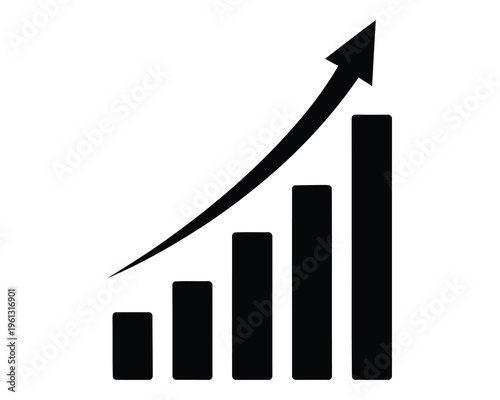 Increasing trend graph with arrow