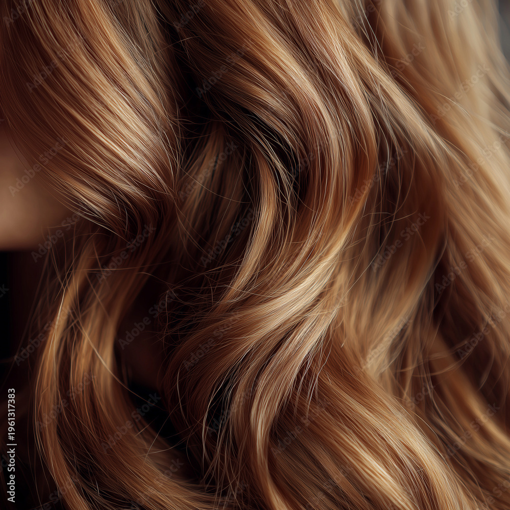 Fototapeta premium light brown hair styled close up