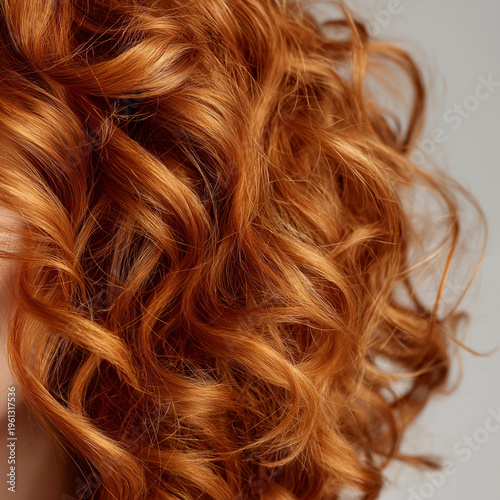 curly red hair close up background
