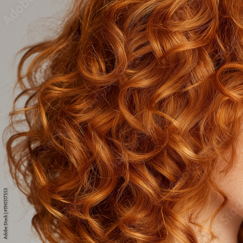 curly red hair close up background