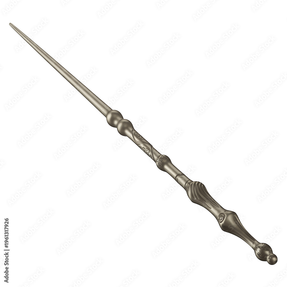Obraz premium Metal wand with twisted isolated on a transparent background