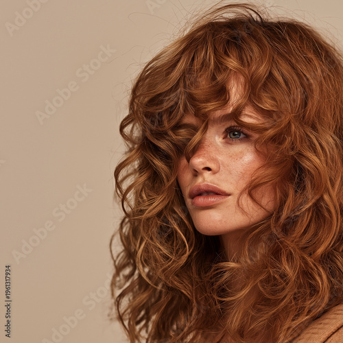 beautiful hairstyle ginger female