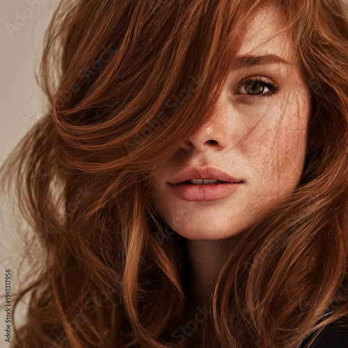 beautiful hairstyle ginger female