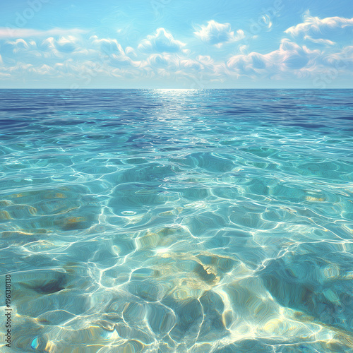 Blue sea and blue sky