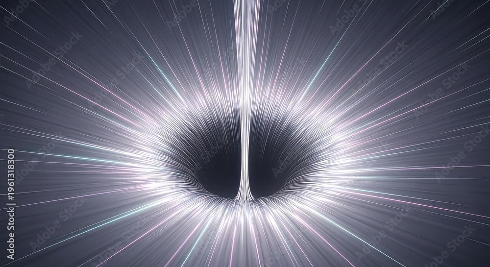 Obraz premium A visualization of extreme gravity and infinite density, simulating a cosmic singularity pulling light into a deep, impenetrable void, extreme, dark, physics
