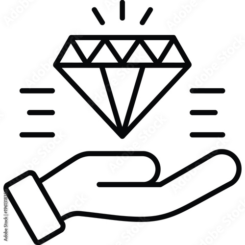 value proposition icon vector element, minimalist target and idea symbol in clean line art design, representing business strategy, customer benefits, and unique selling points for logo branding, app i