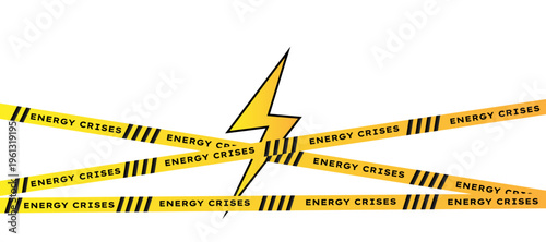 Power Crisis Hazard Tape PNG Transparent Electricity Warning Banner