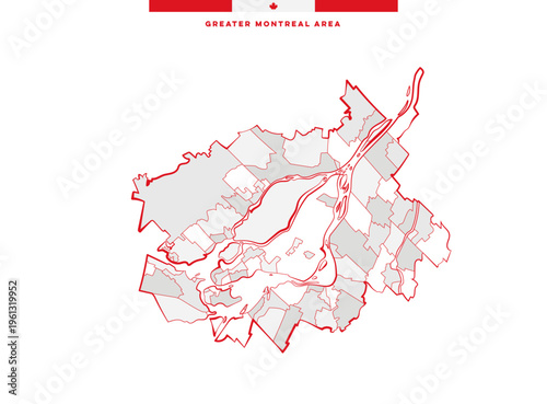 Greater Montreal - Municipalities of Montreal with all cities and regions planning and delivering regional Gouvernement services.	