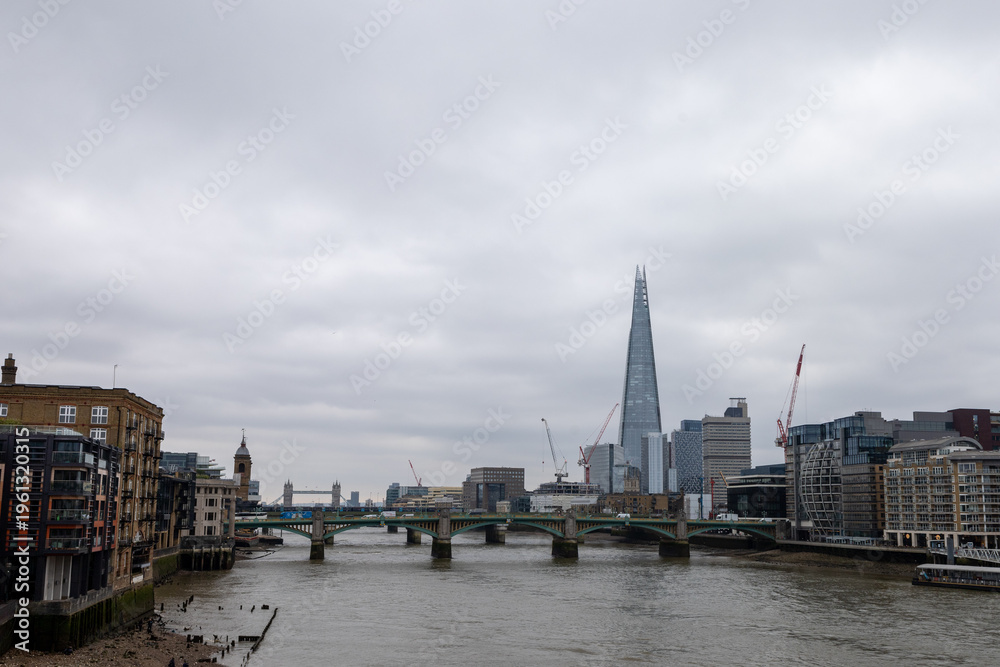 Fototapeta premium London, England, UK sightseeing, excursions, travel pictures.. Metro, subway line, Tower bridge, Boroght market, St Paul Cathedral