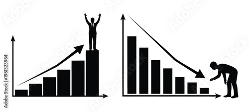 Contrasting success and decline in business or economic growth