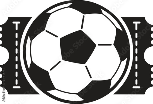 Soccer Ball Ticket Logo, Football Match Entry Concept, Sports Event Pass Vector Icon Design