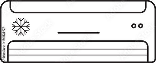 Air conditioning vector with AC unit cooler fan ventilation icons, climate control cooling heating appliance symbol isolated outline silhouette design isolated on transparent background