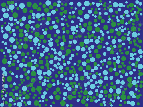 Microscopic view of cells with blue and green fluorescence