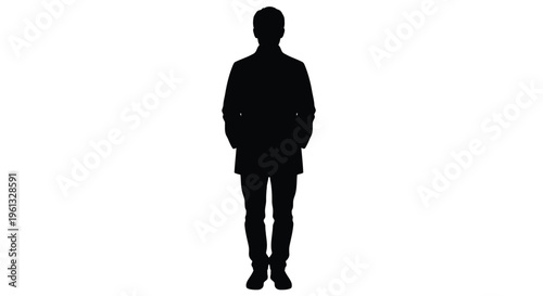 A full body shot of a person in a dark overcoat silhouette