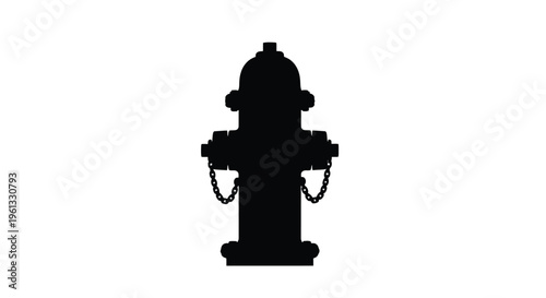 Black silhouette of a classic fire hydrant on a white background