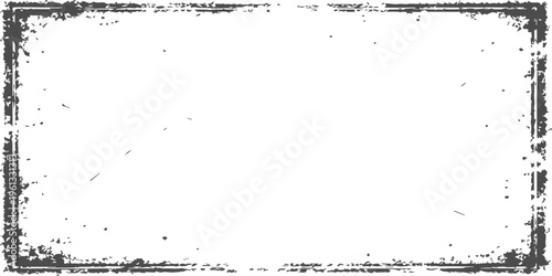 Vintage black ink splatter vector frame with a dirty grunge paint texture and artistic spray stains for a weathered border design element