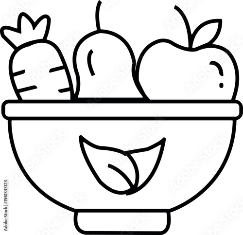 illustration of an apple in a bowl