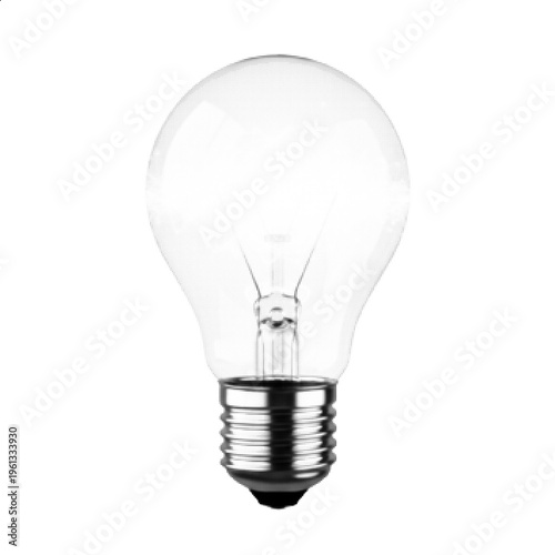 Halftone Light Bulb Black and White Idea Concept Vector Illustration