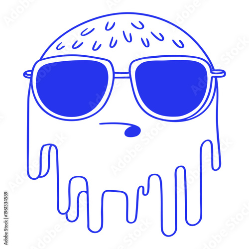 Melting Cartoon Character Tired Doodle Illustration