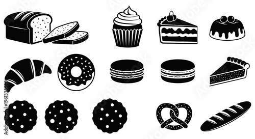 Various types of baked goods and desserts on display