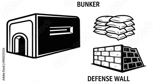 Bunker and defense wall construction materials and architecture
