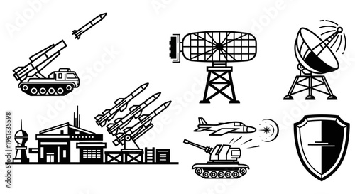 Various military defense equipment and technology
