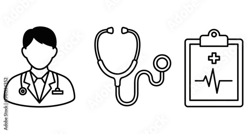 Medical professional with stethoscope and clipboard for patient care