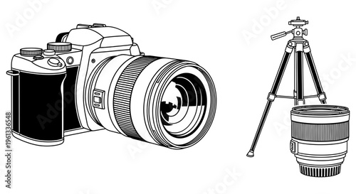 Camera and tripod setup for photography
