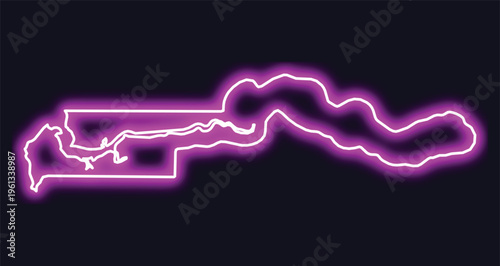 Gambia outline neon glow effect country africa