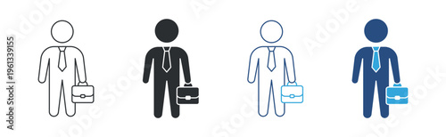 Business People Icon Set, Professional Worker Icons, Vector Illustration