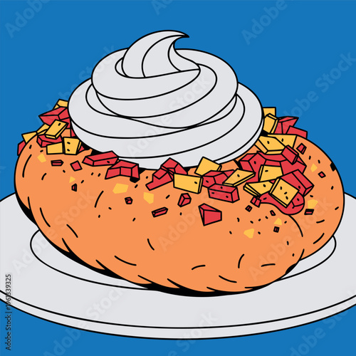 loaded baked potato with sour cream cartoon