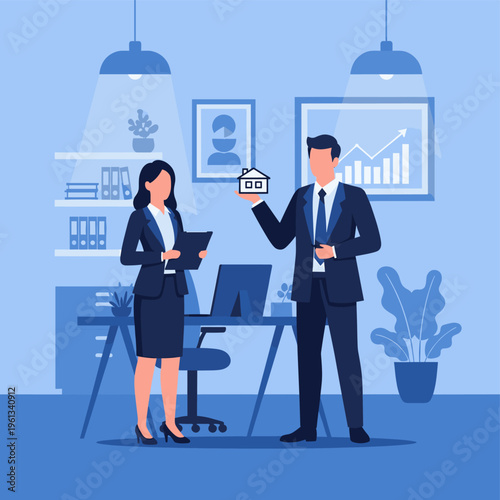 Blue Geometric Shapes