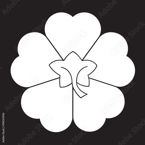 日本の伝統的な家紋の植物紋「桜紋」のイラストベクターデータ