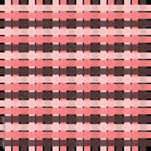 Warm Tone Checkered Pattern - Pink and Brown Weave Texture