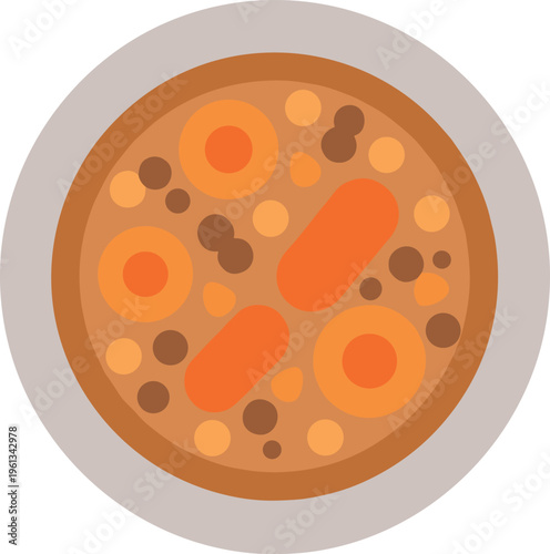 A bowl of nutritious vegetable soup with carrots and beans