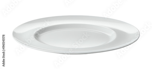 White ceramic plate dish tableware isolated on a transparent background