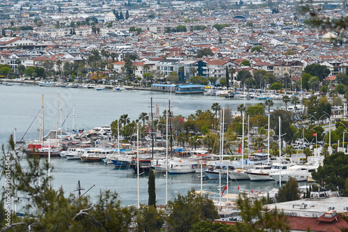 Fethiye Marina and Cityscape with Yachts – Coastal Town View in Mediterranean Turkey
