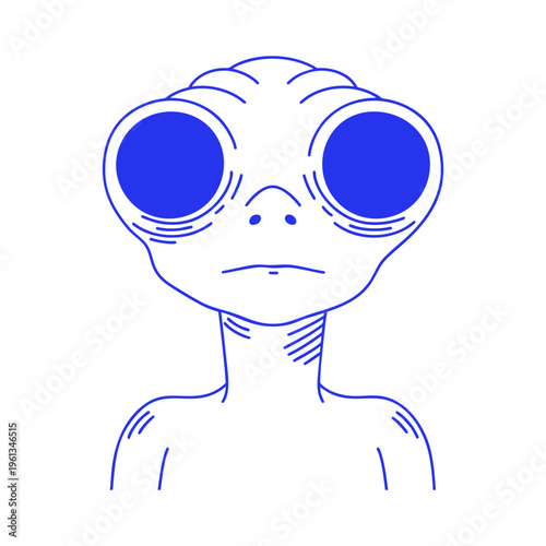 Cartoon Alien Character Doodle Illustration