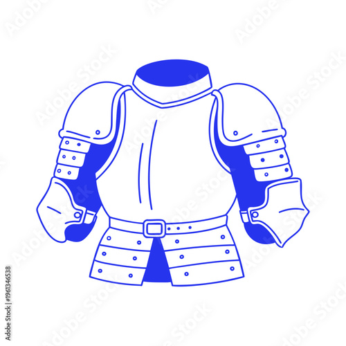 Medieval Armor Knight Cartoon Doodle Illustration