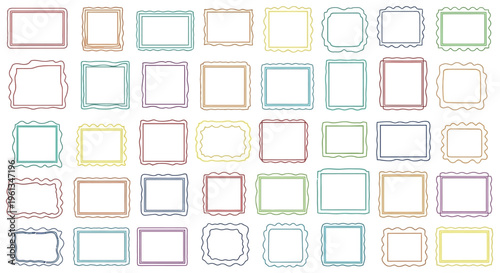 Collection of colorful photo frame borders.